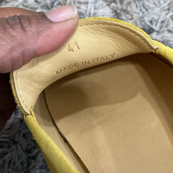 M. Gemi made in Italy, yellow suede driving shoes, size 41