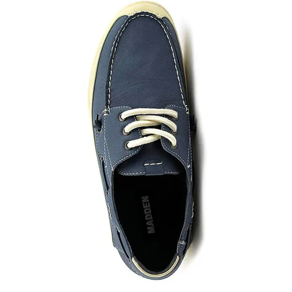 Madden Men's Rotor Nubuck Boat Shoes Blue 8.5 M
