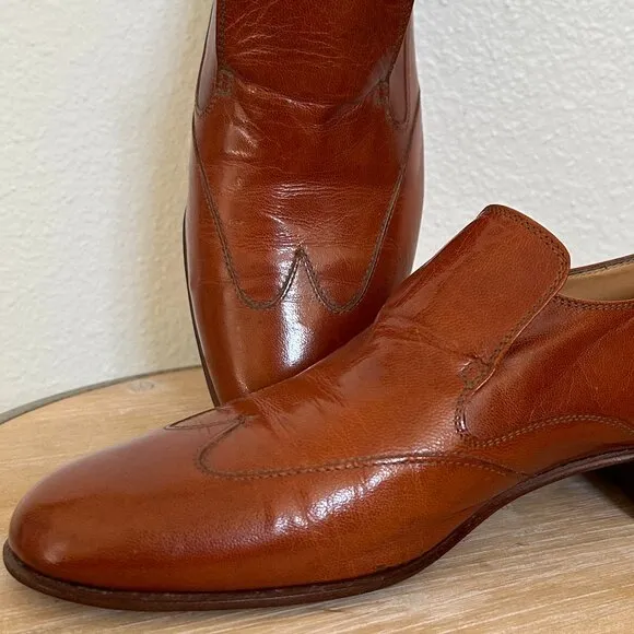 Made Expressly for Davids in Italy Vero Cuoio Brown Leather Shoes Size 7