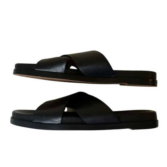 MADEWELL Black Crisscross Slide Sandals