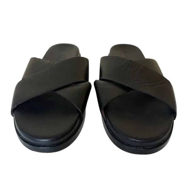MADEWELL Black Crisscross Slide Sandals