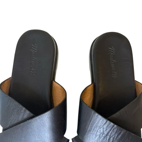 MADEWELL Black Crisscross Slide Sandals