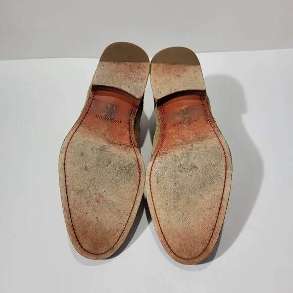 Magnanni Cap Toe Brogue Oxford Mens Brown Suede Dress Shoes Sz 9 M