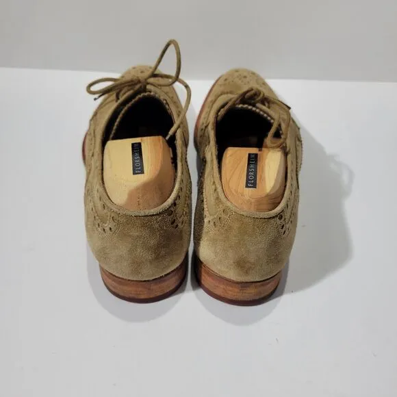 Magnanni Cap Toe Brogue Oxford Mens Brown Suede Dress Shoes Sz 9 M