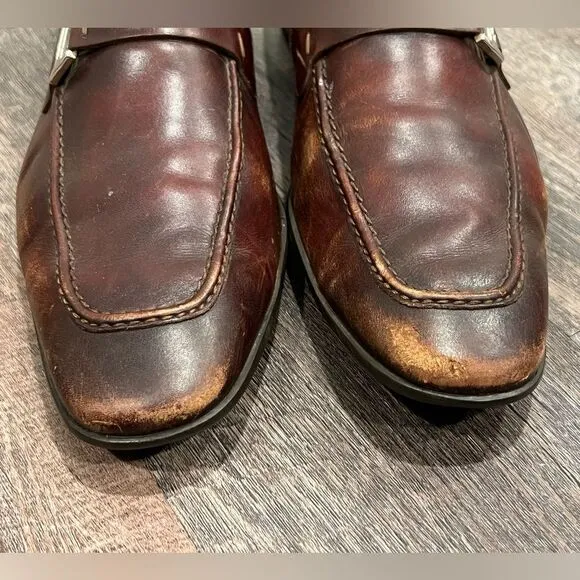 Magnanni Monk Strap Loafers Size 9.5 M
