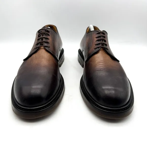 Magnanni NOGAL Leather Lace Up  Shoes Mens 9.5 Brown Made In Spain 24006