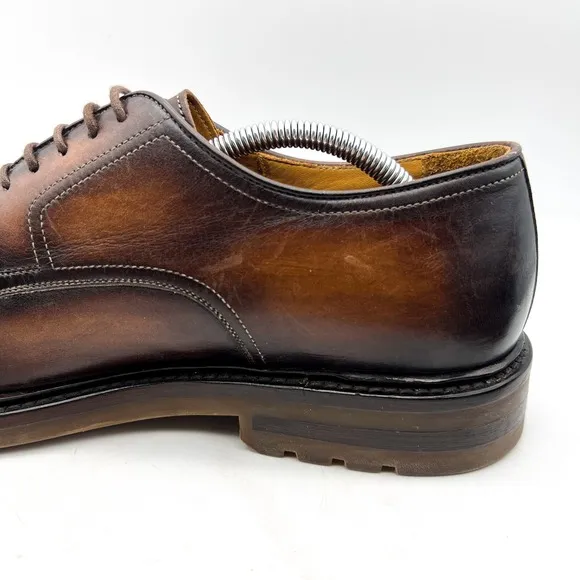 Magnanni NOGAL Leather Lace Up  Shoes Mens 9.5 Brown Made In Spain 24006