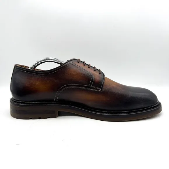 Magnanni NOGAL Leather Lace Up  Shoes Mens 9.5 Brown Made In Spain 24006
