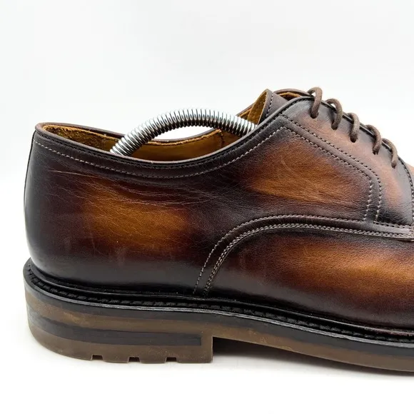 Magnanni NOGAL Leather Lace Up  Shoes Mens 9.5 Brown Made In Spain 24006