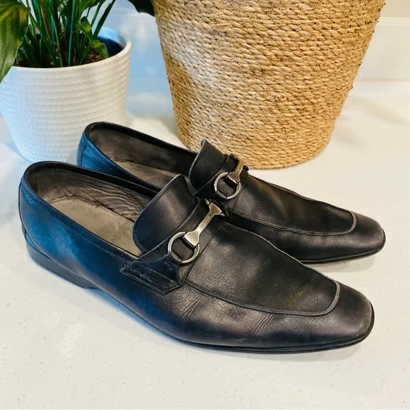 Magnanni Rafa II Black Leather Bit Loafers Dress Shoes Men’s 9.5 M #15804