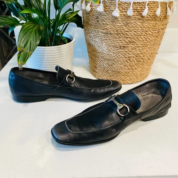Magnanni Rafa II Black Leather Bit Loafers Dress Shoes Men’s 9.5 M #15804