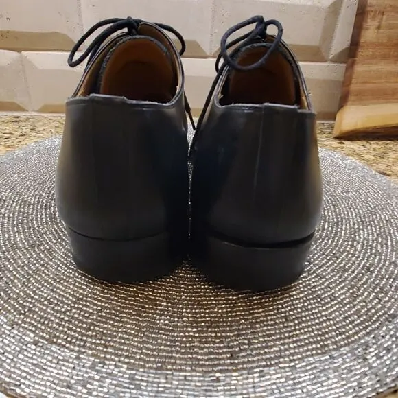 MAGNANNI Black Leather Cap-Toe Shoes - Size 10