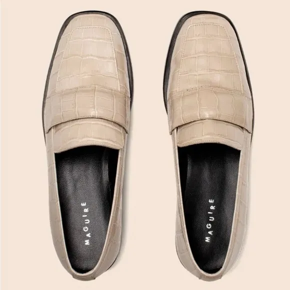 Maguire Sada Cream Loafers Size 38 Hand Made In Spain 7.5