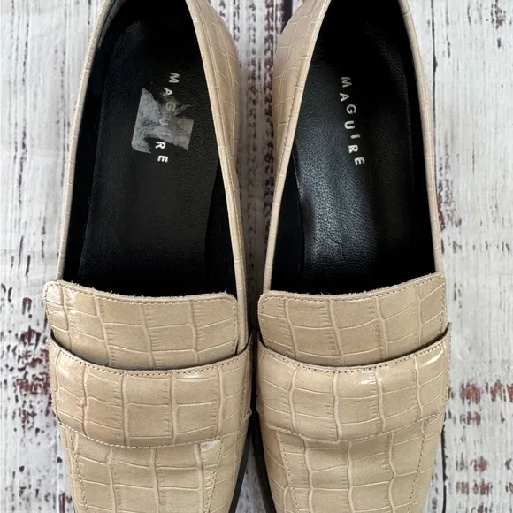 Maguire Sada Cream Loafers Size 38 Hand Made In Spain 7.5