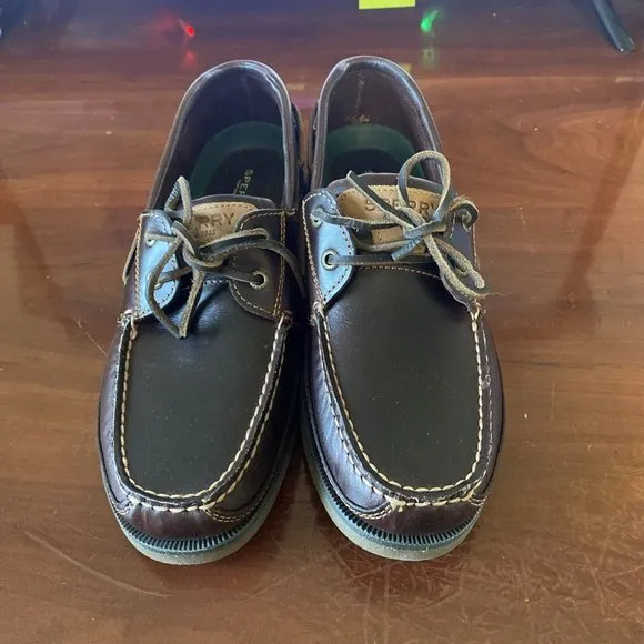 Man's Boat Shoes Sperry Mako 2-Eye Canoe Moc Amaretto Size 11
