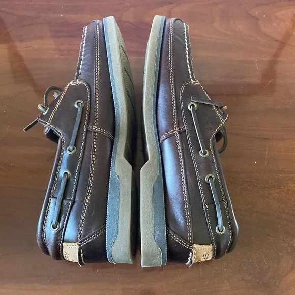 Man's Boat Shoes Sperry Mako 2-Eye Canoe Moc Amaretto Size 11