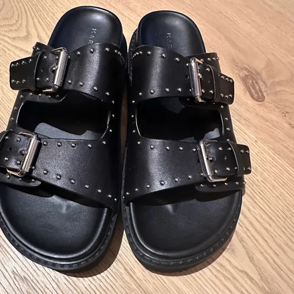 Marc Fisher LTD Women's Agusta Sandal leather lug sole thick straps Sz 7.5 NEW
