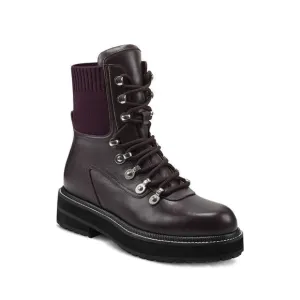 MARC FISHER LTD Womens Black Knit Elwa Round Toe Leather Hiking Boots 7.5 M