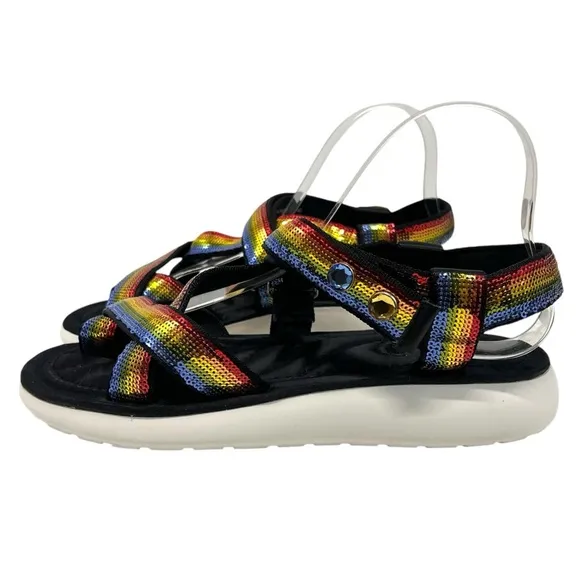 Marc Jacobs Comet Sport Rainbow Sequin Platform Sporty Outdoor Sandals Women 40