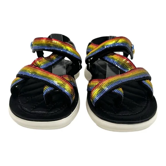 Marc Jacobs Comet Sport Rainbow Sequin Platform Sporty Outdoor Sandals Women 40