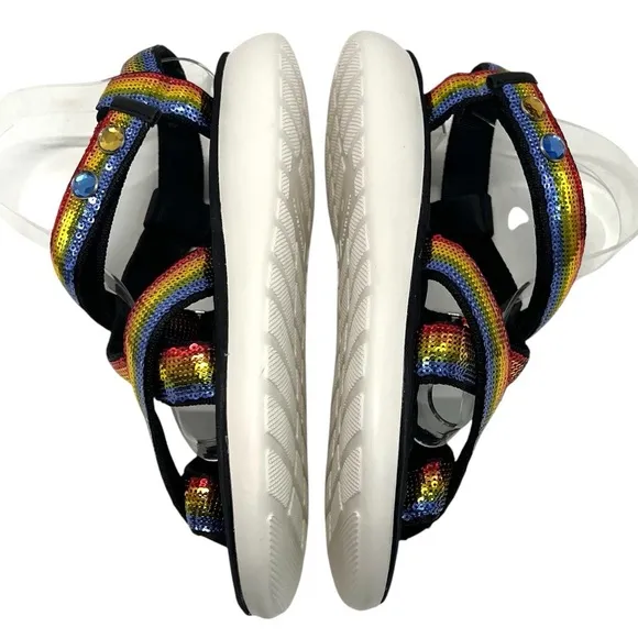 Marc Jacobs Comet Sport Rainbow Sequin Platform Sporty Outdoor Sandals Women 40