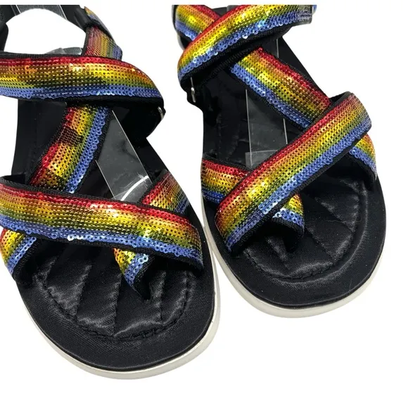 Marc Jacobs Comet Sport Rainbow Sequin Platform Sporty Outdoor Sandals Women 40