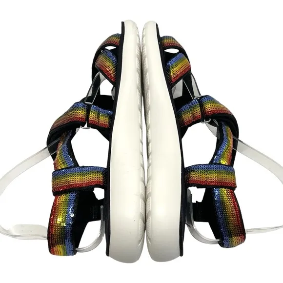 Marc Jacobs Comet Sport Rainbow Sequin Platform Sporty Outdoor Sandals Women 40
