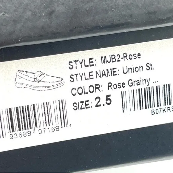 Marc Joseph Girls Rose Metallic Pink Leather White Slip On Loafers Shoes 2.5 NEW