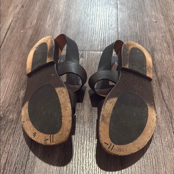 Marni Black Leather Sandals with White Sole