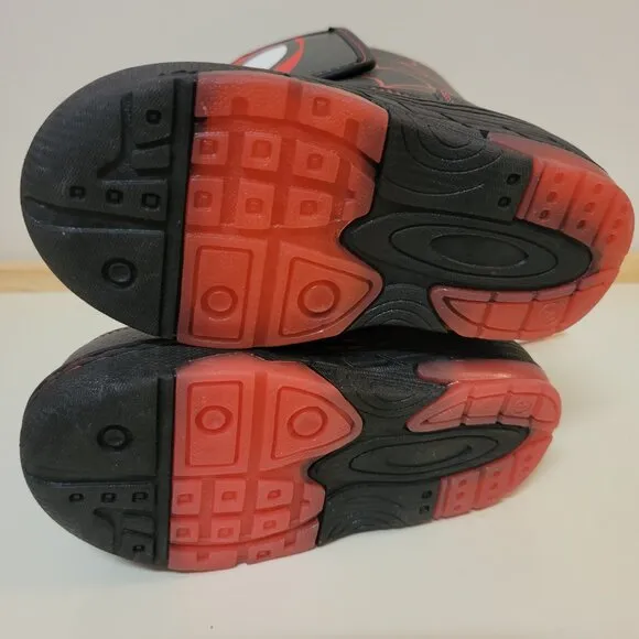 Marvel Spiderman Black and Red Winter Boots - Boys Size 8 NEW