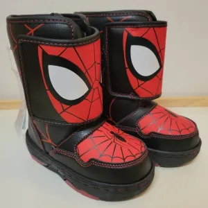 Marvel Spiderman Black and Red Winter Boots - Boys Size 8 NEW