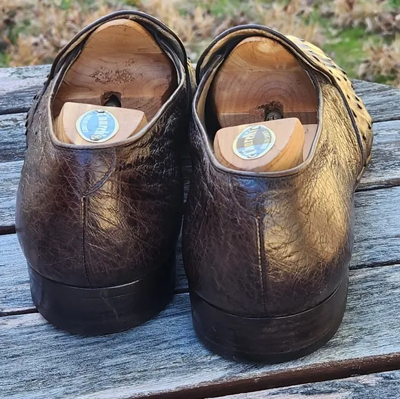 MAURI Brown Genuine Ostrich Loafers Shoes 11