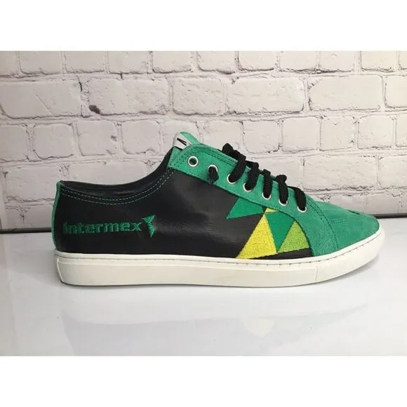MENS 10 Brand Your Shoes Barcelona Sneakers Green Black Low Top Skate Size 44