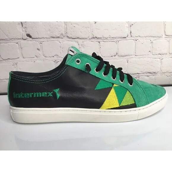 MENS 10 Brand Your Shoes Barcelona Sneakers Green Black Low Top Skate Size 44