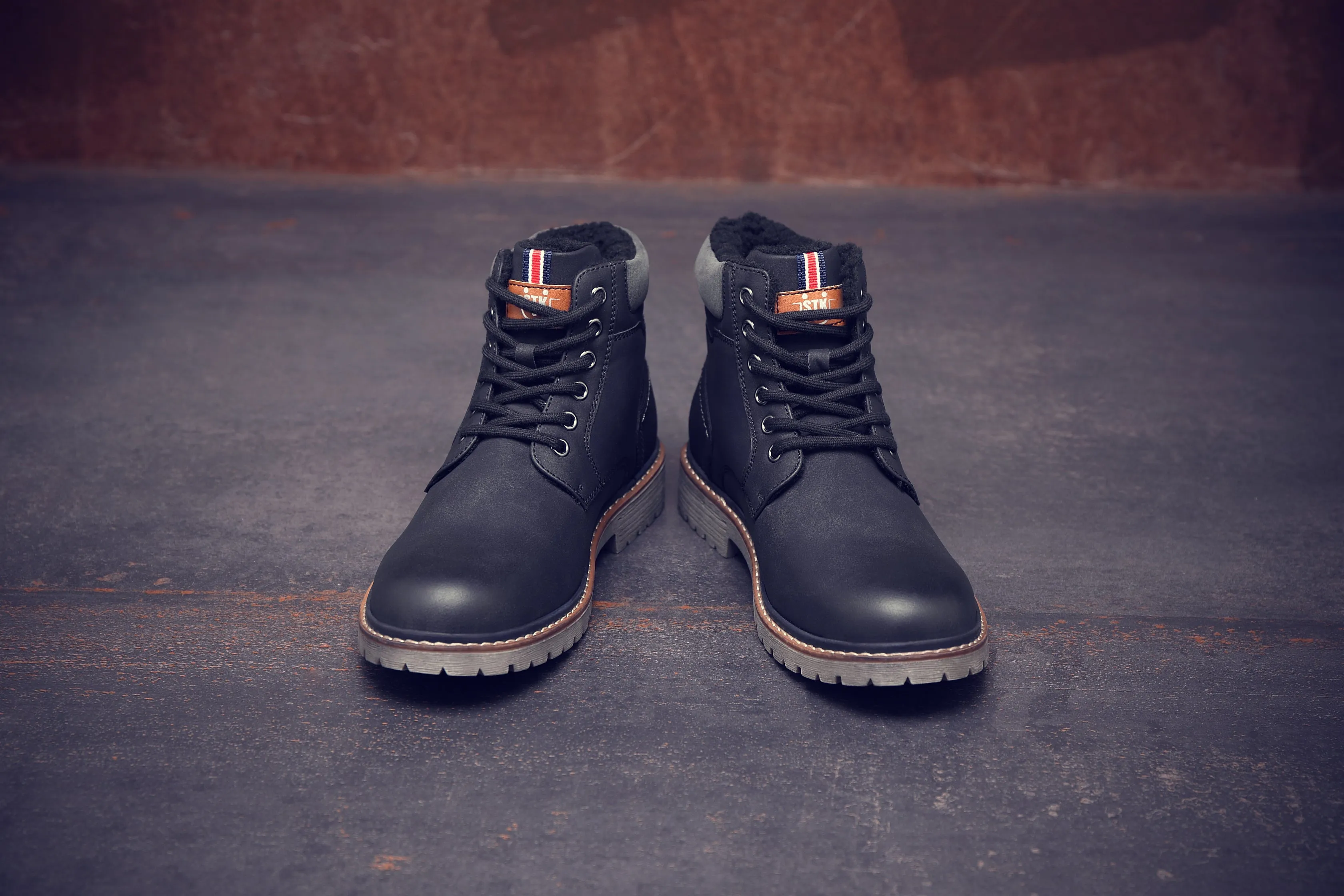 Men's Boots Winter Fur Interior Style (2185) Black