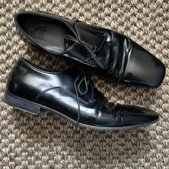 Men’s “Boss Hugo Boss” Black Leather Shoes