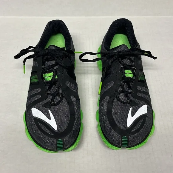 Men’s brooks pro flow 2 black &amp; neon green running sneakers sz 9