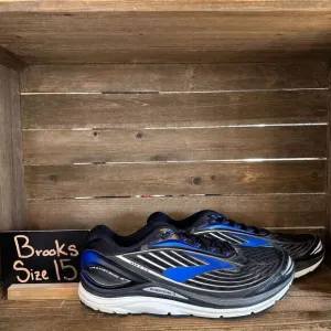 Mens Brooks Transcend 4 Black Lace Up Athletic Running‎ Shoes Sneakers Size 15