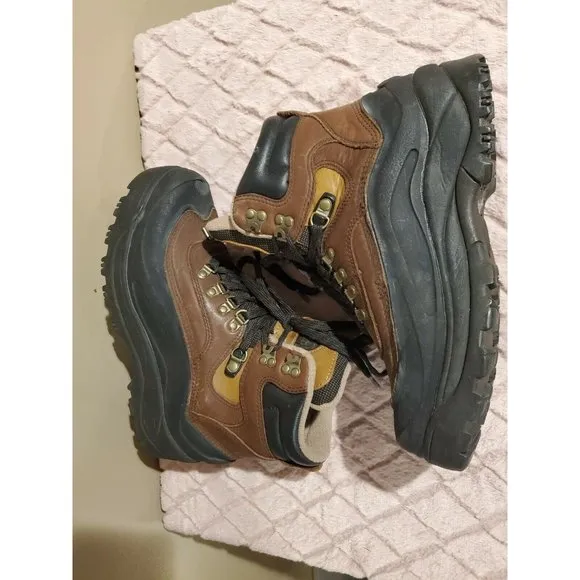 Men's Brown Sorel Leather Upper Winter Boots, Size 8, Asystec