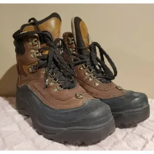 Men's Brown Sorel Leather Upper Winter Boots, Size 8, Asystec