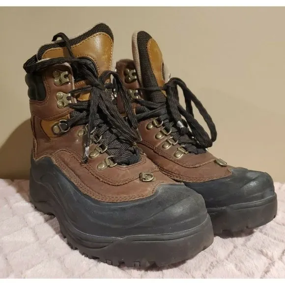 Men's Brown Sorel Leather Upper Winter Boots, Size 8, Asystec
