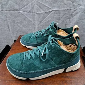 Mens Clarks Originals Trigenic Shoes Ankle Boots 11 M Green Nubuck Suede 13285