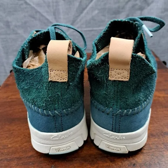 Mens Clarks Originals Trigenic Shoes Ankle Boots 11 M Green Nubuck Suede 13285