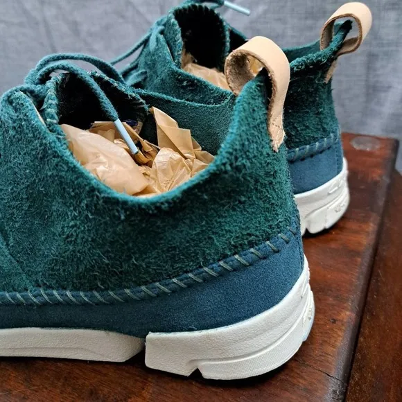 Mens Clarks Originals Trigenic Shoes Ankle Boots 11 M Green Nubuck Suede 13285