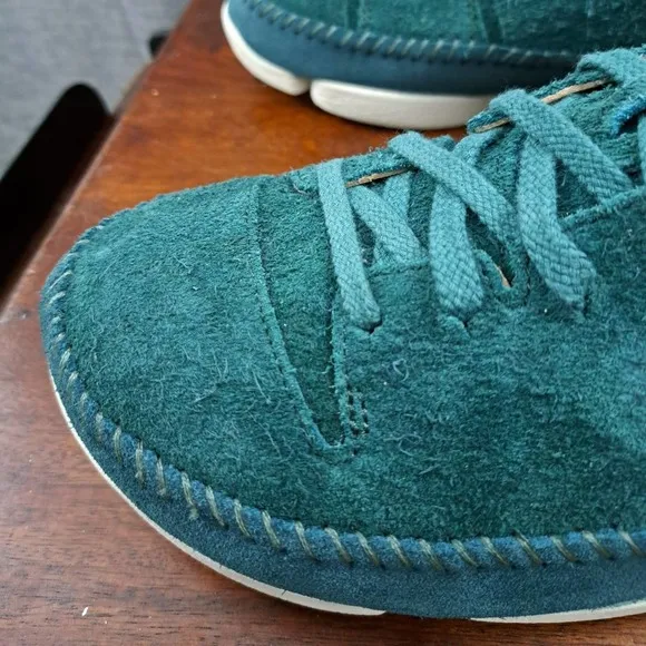 Mens Clarks Originals Trigenic Shoes Ankle Boots 11 M Green Nubuck Suede 13285