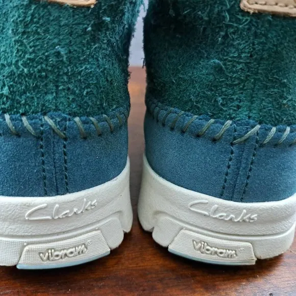Mens Clarks Originals Trigenic Shoes Ankle Boots 11 M Green Nubuck Suede 13285