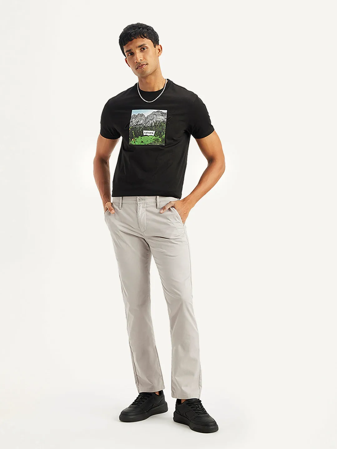 Men's Grey Slim Fit Chinos