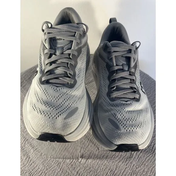 Men's Hoka Bondi 8 Gray Athletic Sneaker Size *8.4E/8.5E