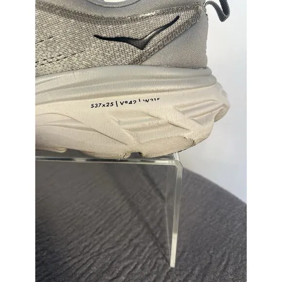 Men's Hoka Bondi 8 Gray Athletic Sneaker Size *8.4E/8.5E