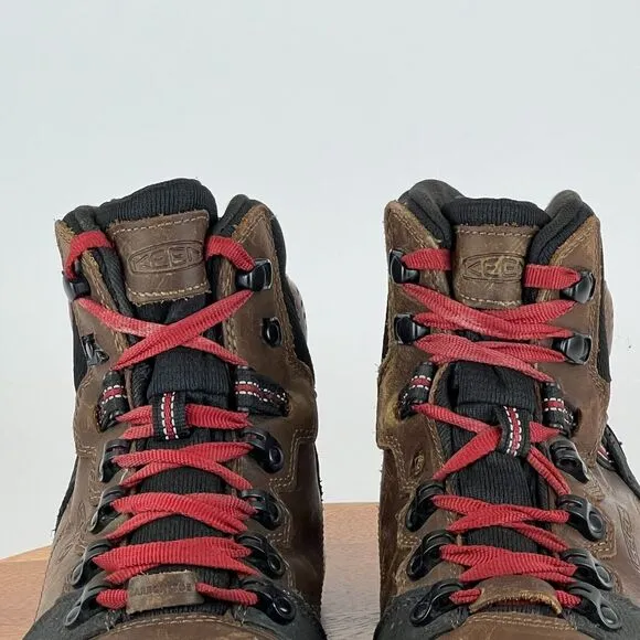 Mens Keen Red Hook Steel Toe Brown Leather Hiking Ankle Work Boots Size 11 D GUC